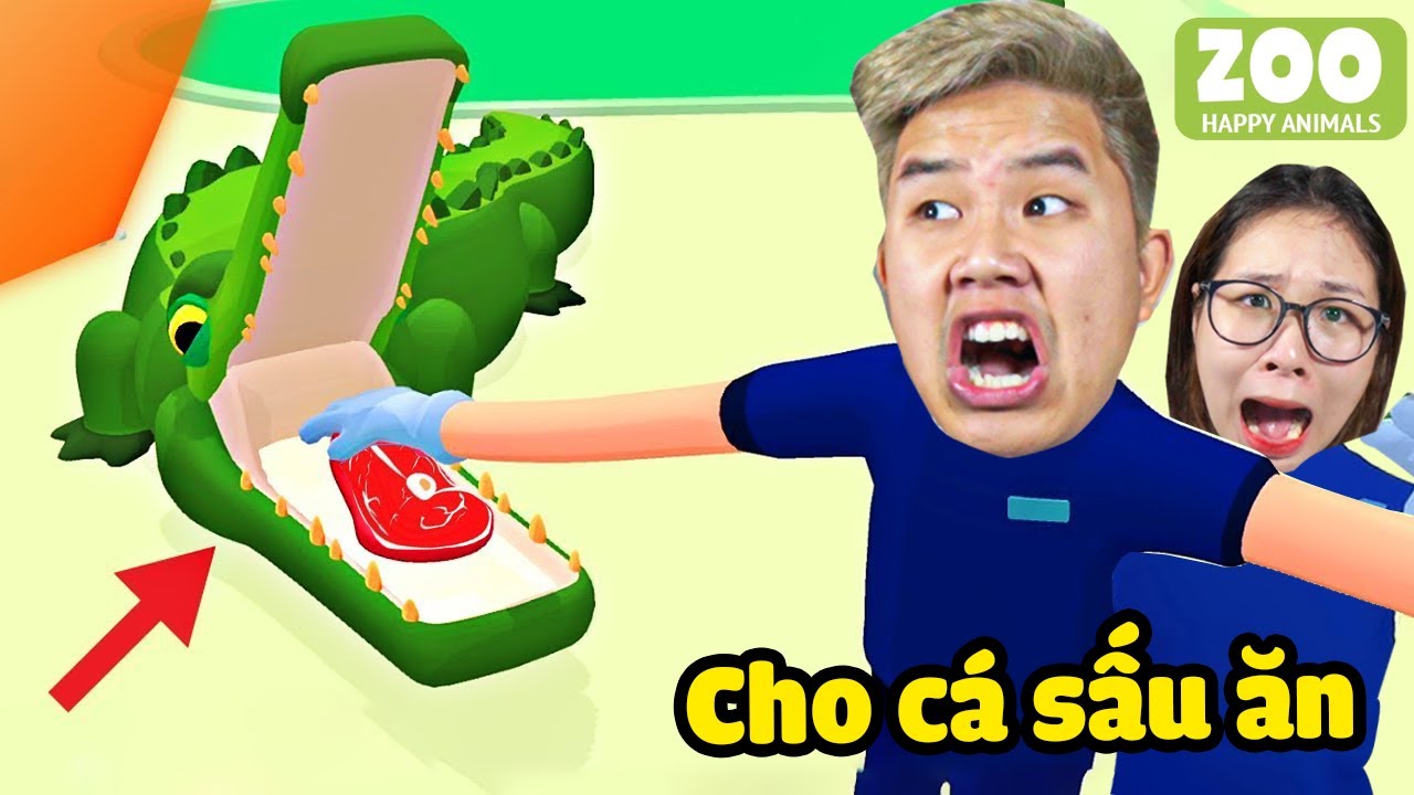 bqThanh và Ốc làm nhân viên sở thú cho Cá Sấu ăn trong Zoo - Happy Animals...