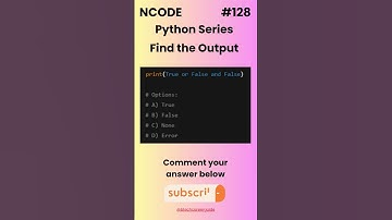 NCODE #128 | Find the Output | Comment your Answer Below | #coding #pythondaily #python #mcqsquiz