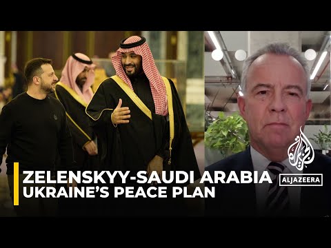 Ukrainian president Volodymyr Zelenskyy is in Saudi Arabia for talks on his country's peace plan