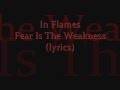 In Flames - Fear Is The Weakness (lyrics)