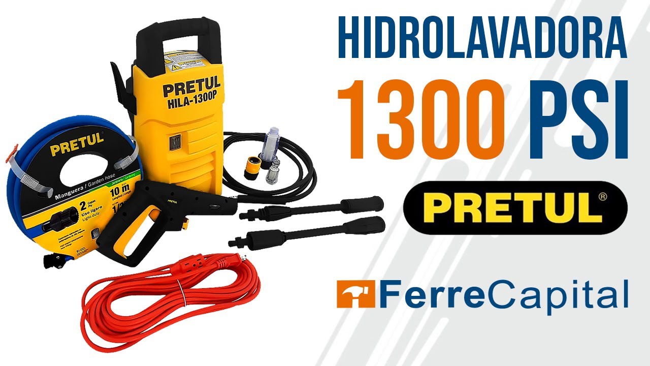 Hidrolavadora de 1300 PSI, Marca Pretul - Ferrecapital - YouTube