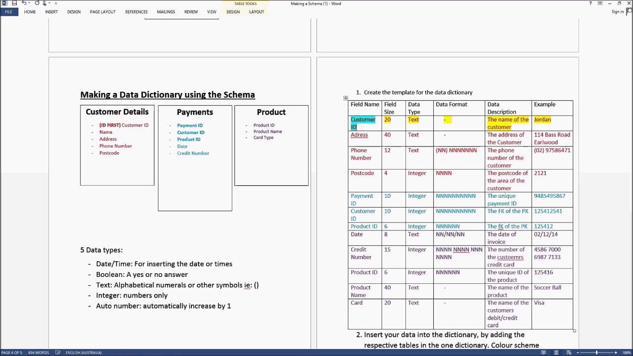 Data Dictionary + Schema - YouTube