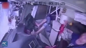 Bus passengers fly out of window in crash | firefighting