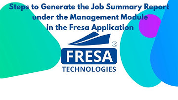 How to Generate the Open Job Status Report under the Management Module in Fresa Application