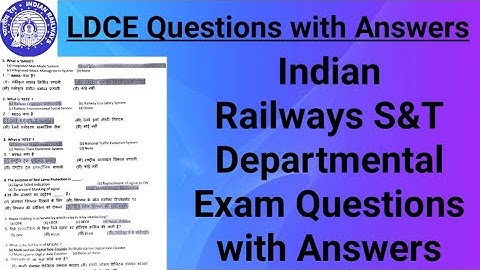 Railway Departmental Exam Questions with Answers | S&T | LDCE Previous Year Question Paper | PYQ