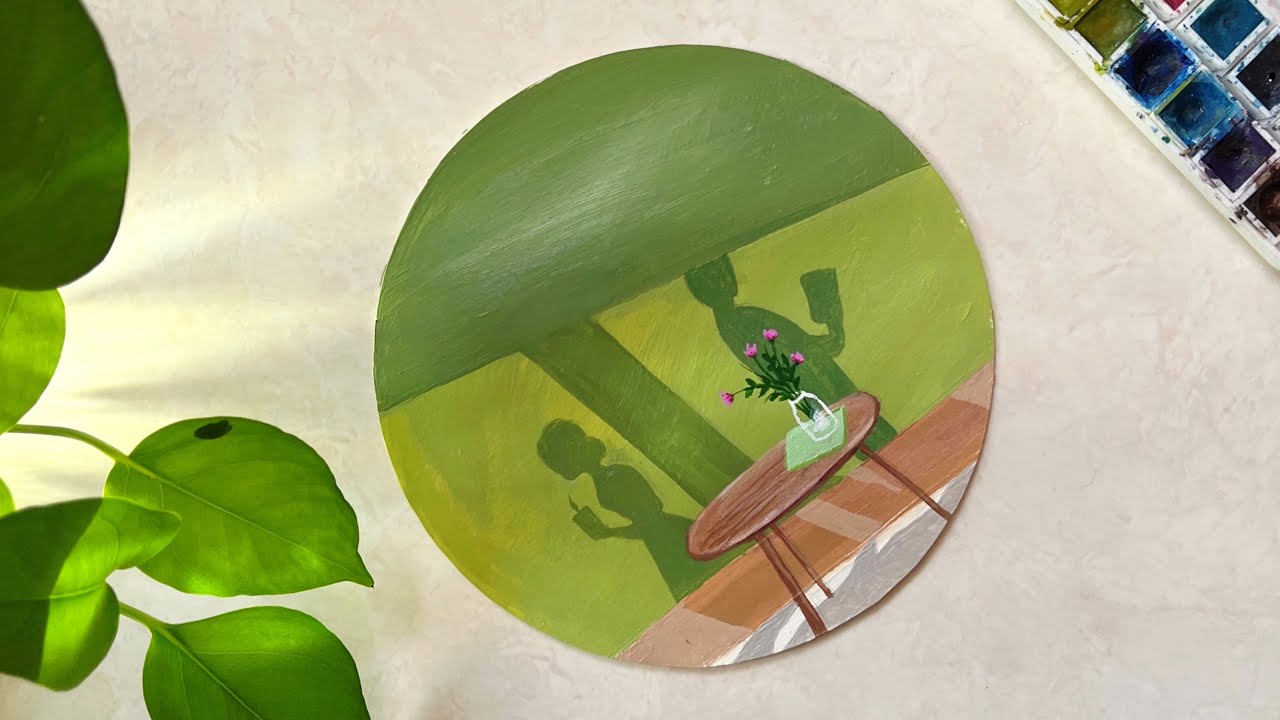 EASYY Painting shadow of a couple | acrylic painting | easy painting| painting tutorial 🌿