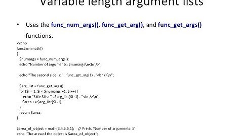 PHP-VARIABLE LENGTH ARGUMENTS