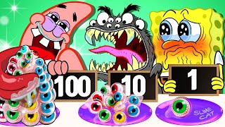 100 LAYERS FOOD CHALLENGE | SPONGEBOB ANIMATION | MUKBANG ANIMATION | SLIME CAT