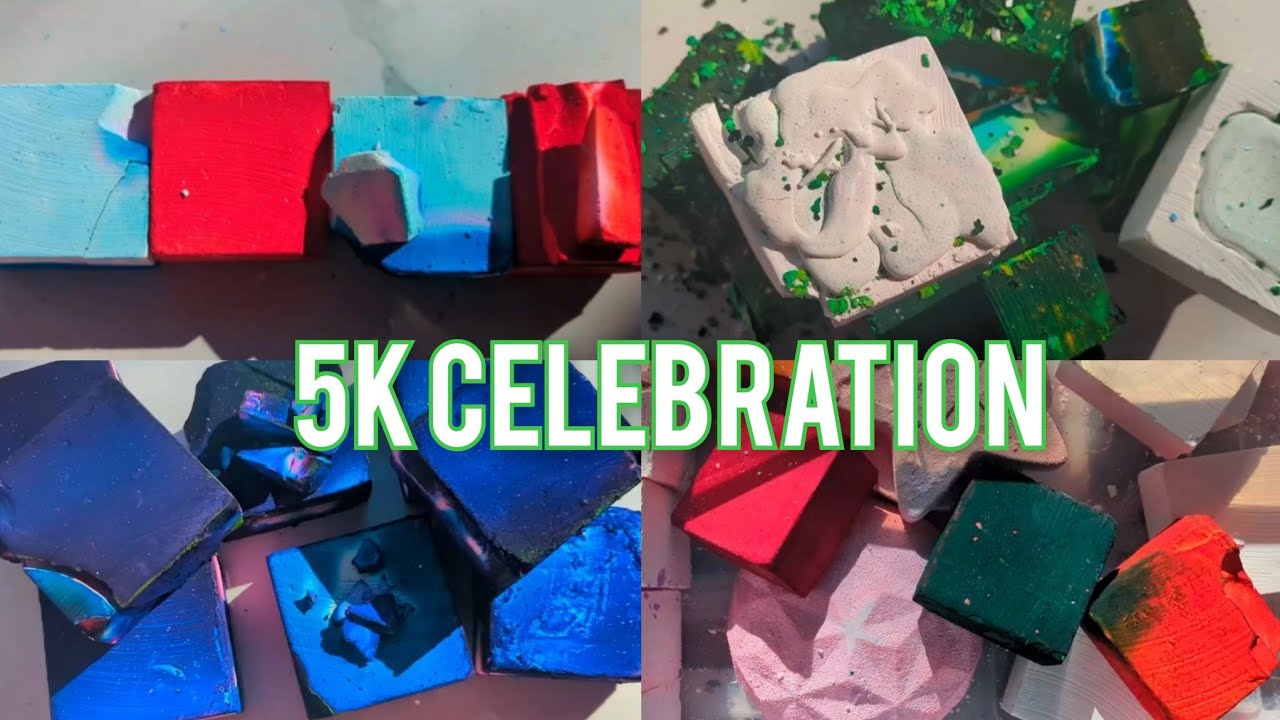 5K Celebration🎉🎊 Pt.2 ASMR Crispy Dyed Gym Chalk Compilation With ...