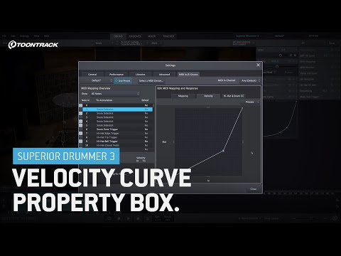 Superior Drummer 3 Velocity Curve property box