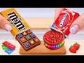 RED Strawberry Oreo vs RAINBOW Chocolate M&amp;M 🌈🍫 | Satisfying ASMR Rainbow Cake Recipe