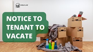 Landlord Notice To Tenant To Vacate