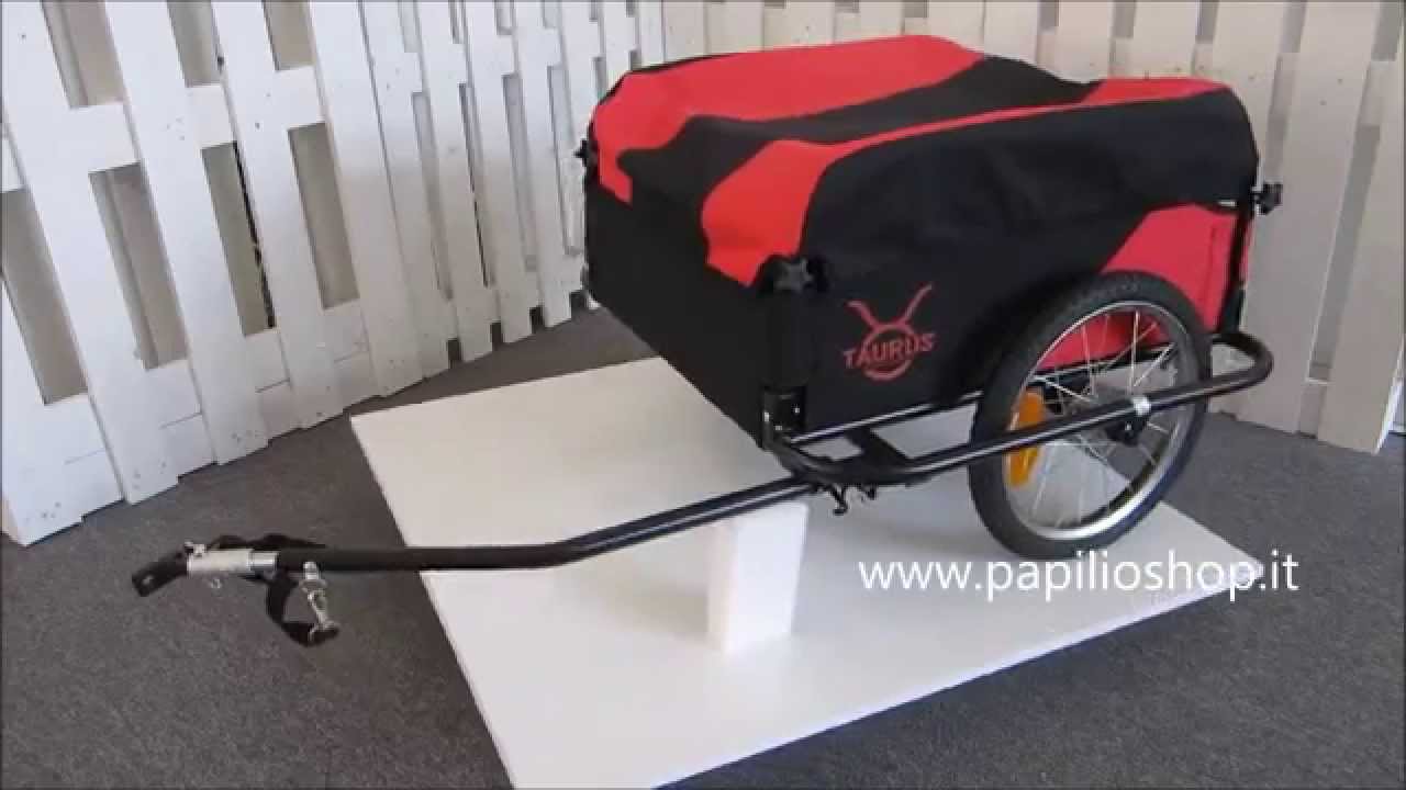 Zelsius rimorchio per bicicletta con copertura rosso, carrello da