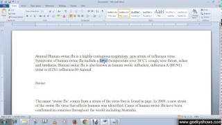 Microsoft Office Word 2010 To Cut, Copy ad Paste text