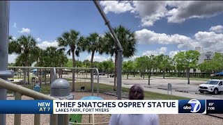 Bird statue stolen from Lakes Park in south Fort Myers