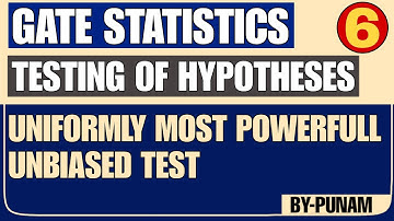 Uniformly most powerful unbiased tests| ONE SHOT VIDEO| GATE STATISTICS| Statistics by Punam|