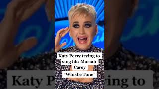 Katy Perry trying to sound like Mariah Carey with whistle notes #Shorts cr:mariahfreakingcarey