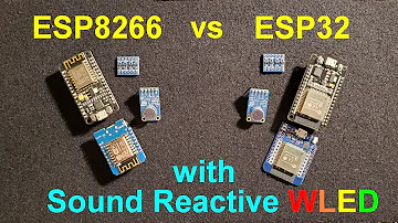 This video will introduce a comparison of features and performance of the ESP8266 vs. ESP32 when using standard and sound reactive versions of WLED.