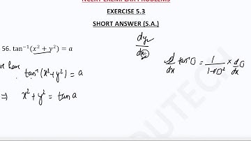 Q#56 - Ex 5.3 - Short Answer Type  - NCERT EXEMPLAR Class XII Maths - Continuity & Differentiability