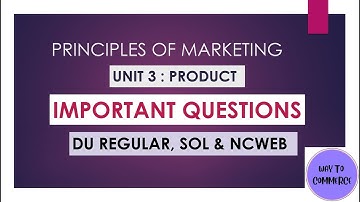 Principles of Marketing|Important Questions in English and Hindi|Unit:3 Product|DU