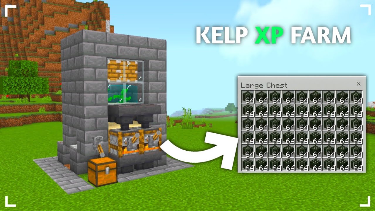 1.19 EASY (one-tick) Kelp XP FARM TUTORIAL Minecraft Bedrock - YouTube