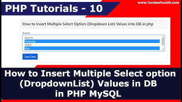 How to Insert Multiple Select option (DropdownList) Values in DB in PHP MySQL | PHP Tutorials - 10