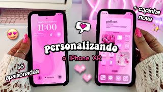 PRIMEIRA PERSONALIZAÇÃO DO iPHONE XR | pink aesthetic