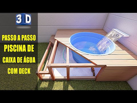 Planta 3D | Piscina de Caixa de Água com Deck e Filtro | Arquise