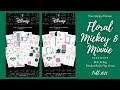 Floral Mickey &amp; Minnie Mini &amp; Big | Sticker Book Flip-Thru | The Happy Planner | Fall 2021| Disney ®