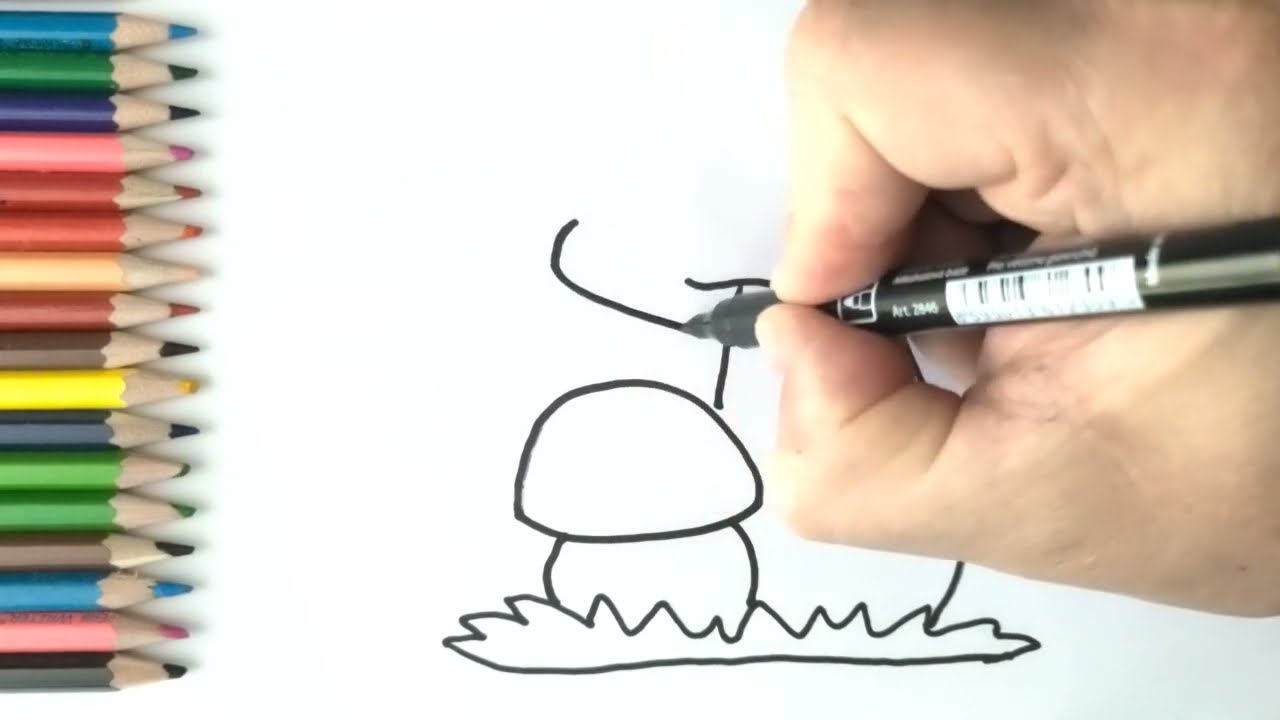 Como desenhar um COGUMELO passo a passo - YouTube