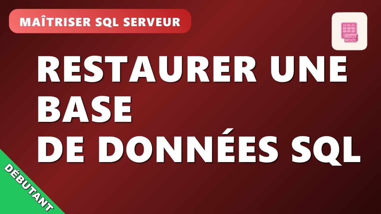 N08EP2 : SQL Server : Options, Restauration, Logs et Monitoring - YouTube