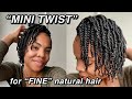 How I get FULLER looking Mini Twist with FINE natural hair! | Two-strand twists | protective style