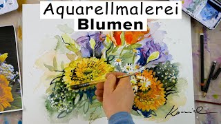 Alice-ART | Aquarell Kurs 4 für Fortgeschrittene | Blumen | Aquarell malen lernen | watercolor