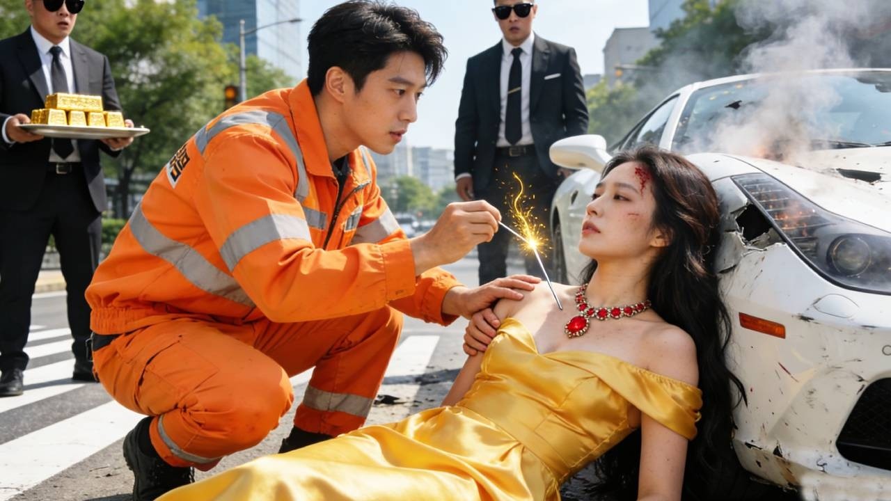 Divored Poor janitor saves dying CEO with  just a silver needle from car accident—love begins