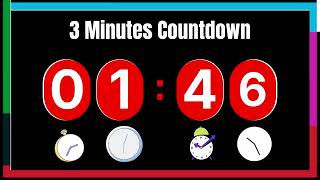 3 Minute Digital Countdown Timer ⏰ stop buzzer | Full HD #sound  #exercise  #study  #presentation