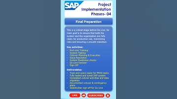 SAP- Final Preparation phase in SAP Implementation Project | SAP FICO | #sap #sapimplementation