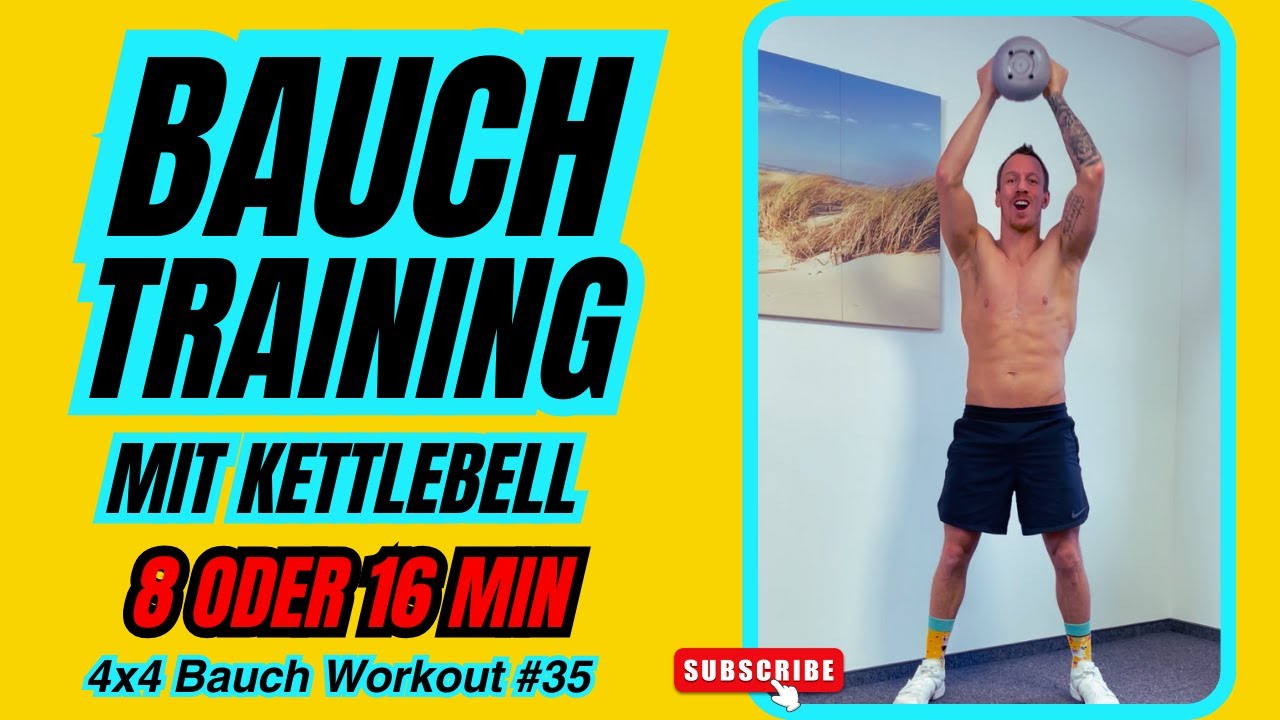 4x4 Workout Routine 4x4 Bauch Workout mit Kettlebell | Beginner 2 Runden, Fortgeschritten 4 ...