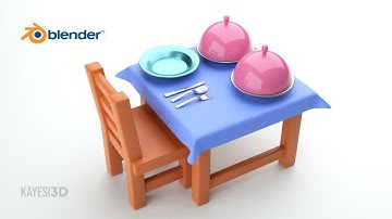 Cartoon Dinner table modeling in Blender | Timelapse tutorial