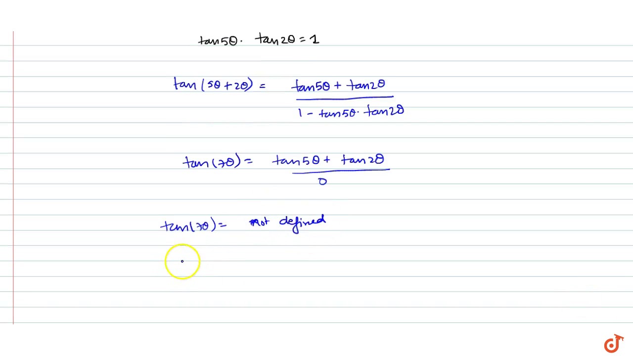 General Solution Of Tan 5 Theta Cot 2 Theta Is Youtube