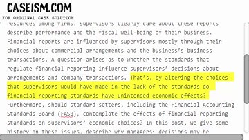 Unintended Economic Implications of Financial Reporting Standards  Case Solution & Analysis