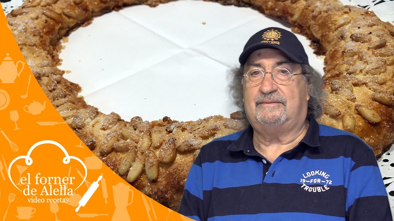 Roscón de cabello de angel y piñones