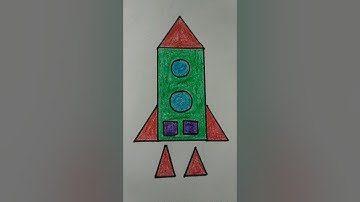 How to draw rocket using shapes #rocket #shorts #video #viral Easy & Simple Drawing#sketch #shape