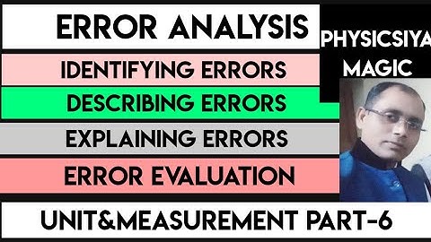 ERROR ANALYSIS || UNIT&MEASUREMENT