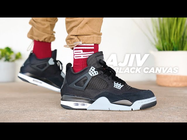 HOW TO STYLE JORDAN 4 BLACK CANVAS ( SHOE REVIEW + TRY ON ) 