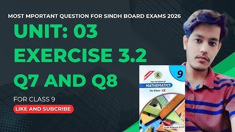 Exercise 3.2 Class 9 Math | Sindh Board Exams 2026 | Easy & Full Solution in Urdu