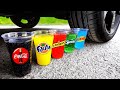 Crushing Crunchy & Soft Things by Car! Experiment Car vs Surprise Eggs & Cola Toy Slime