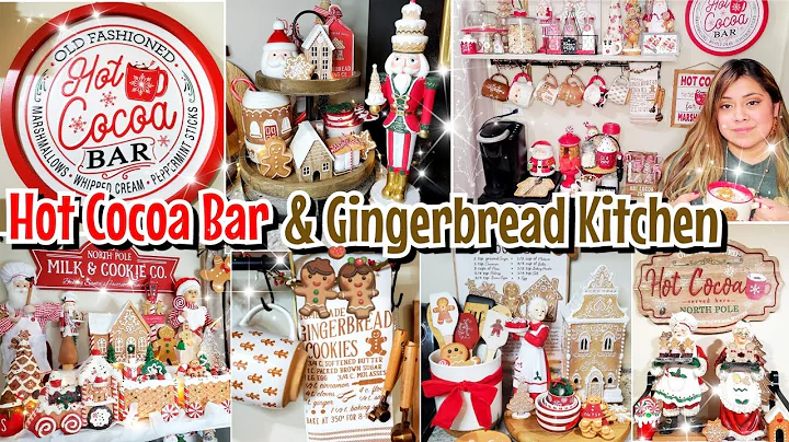 🤶🏻MRS. CLAUS GINGERBREAD KITCHEN AND HOT COCOA BAR! CHRISTMAS DECORATE WITH ME PART 2🍪☕️