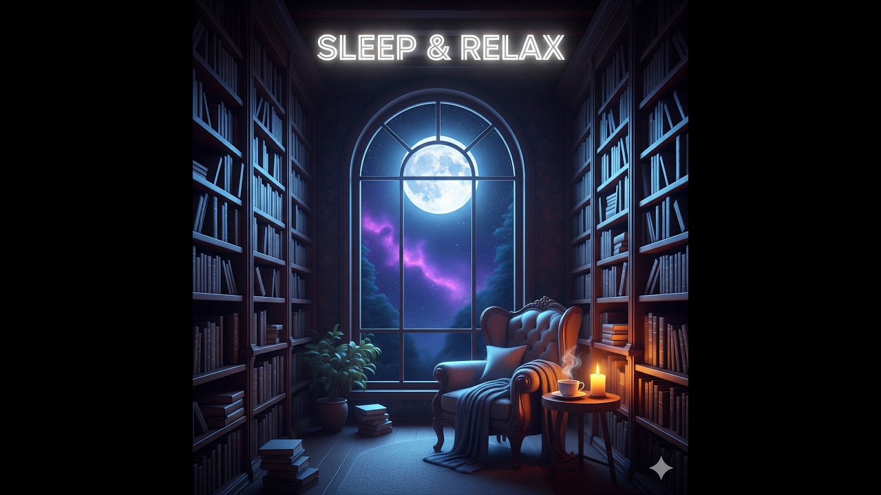 Library Sleep Programs Cozy Library Ambience 🌙 Rainy Night for Deep Sleep & Study | Lunar ...