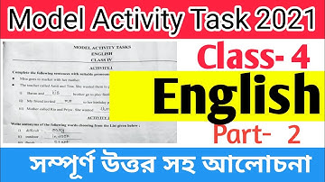 Class 4 Model Activity Task English Part 2 || Model Activity Task Class 4 English Part 2 Answer
