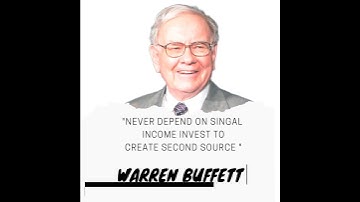 never depend on singal income invest to create second source warren buffet #shorts #warrenbuffett